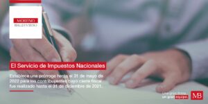 PRÓRROGA DE VENCIMIENTO PARA CONTRIBUYENTES