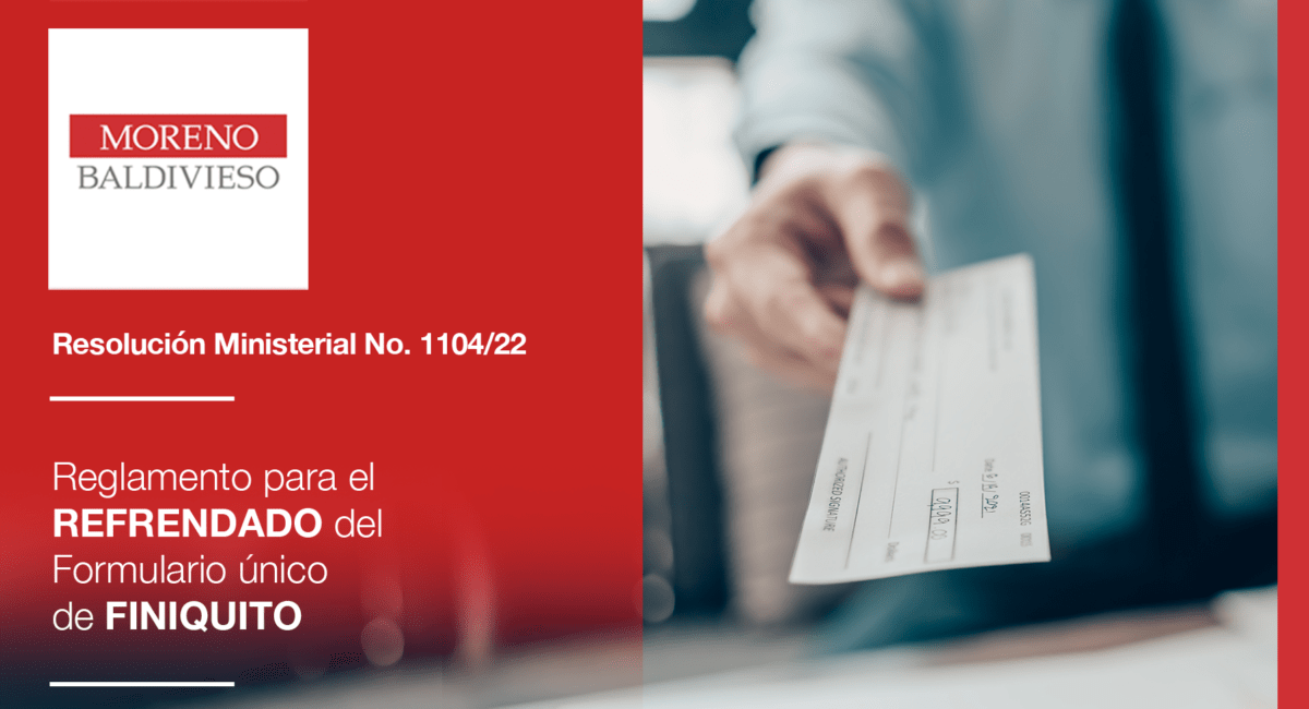 REGLAMENTO PARA EL REFRENDADO DEL FORMULARIO ÚNICO DE FINIQUITO